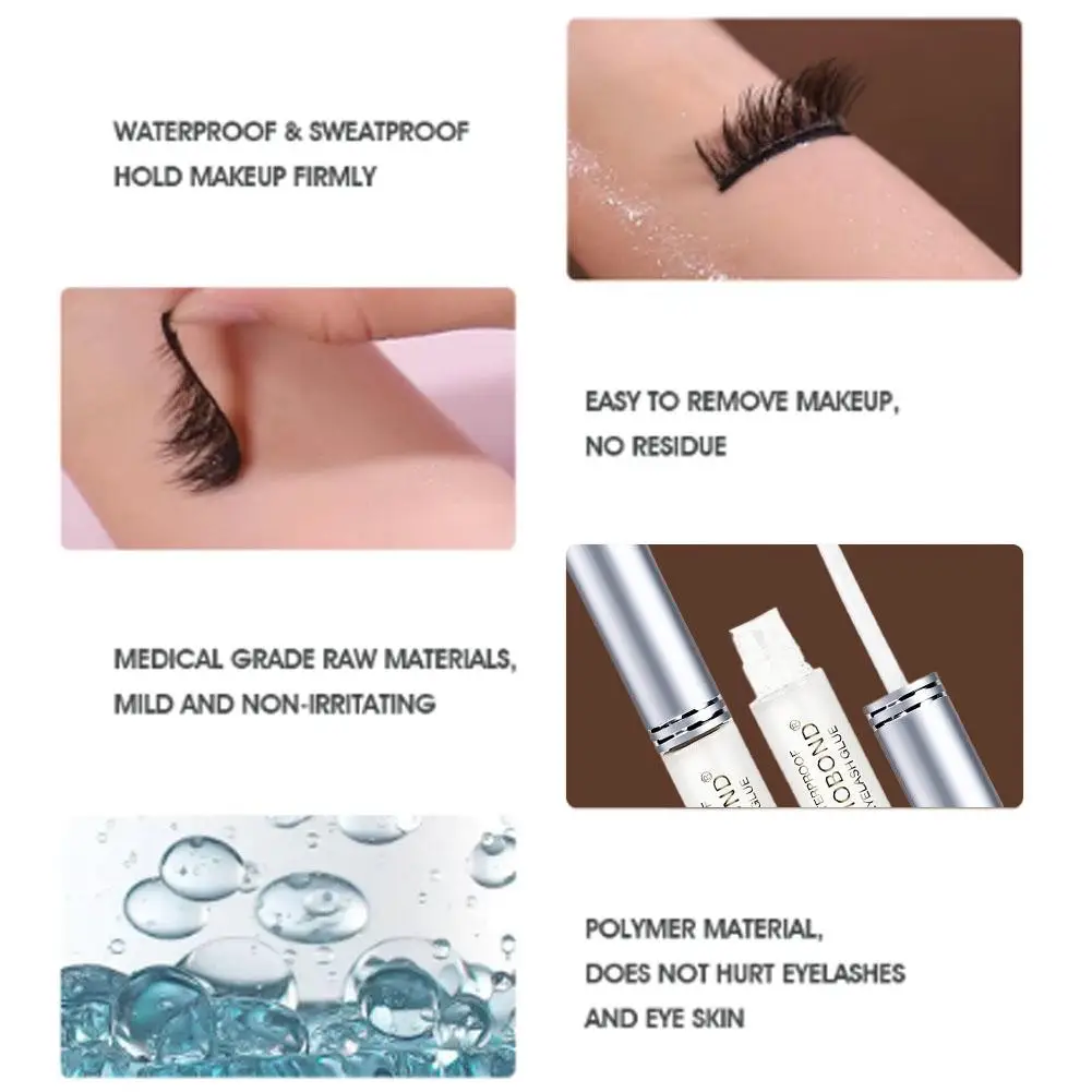 Kleber zum Kleben falscher Wimpern, schnell trocknend, langlebig, wasserdicht, transparenter Kleber für Strass-/Glitzer-Wimpernkleber, 7 g