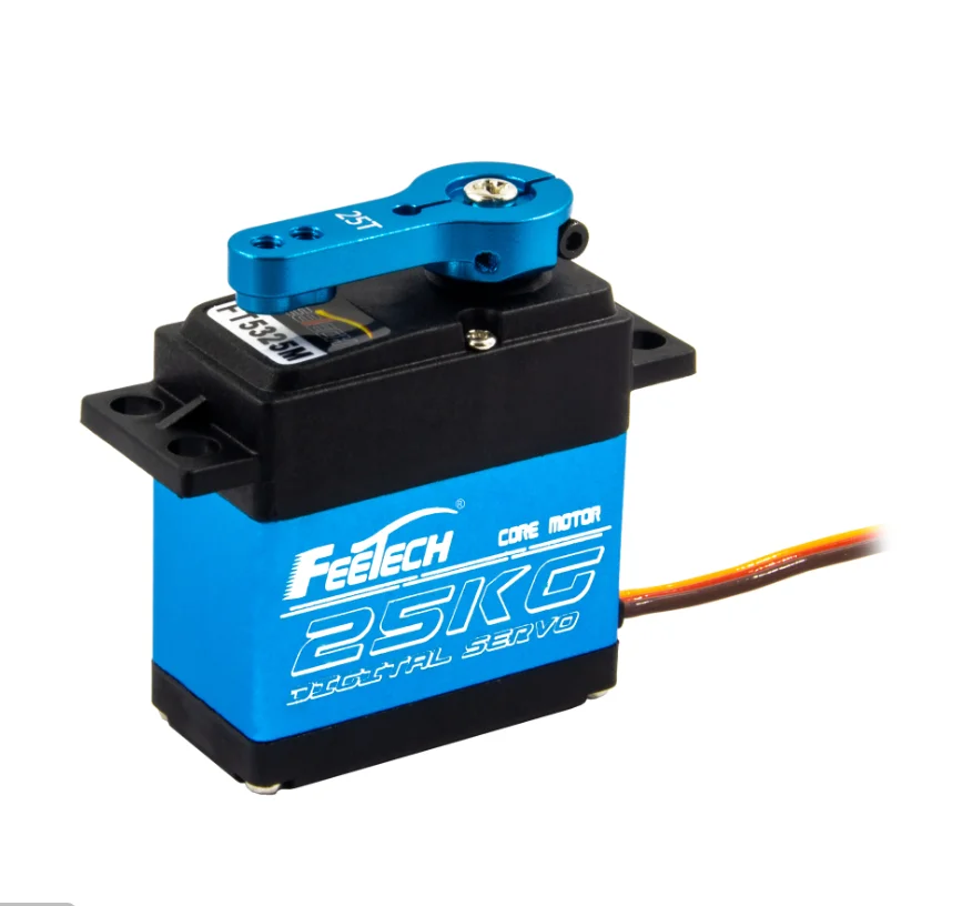 1x servo 25kg núcleo de alto torque servo motor digital e à prova dwaterproof água ft5325m servo x-maxx para diy robótico, carro rc