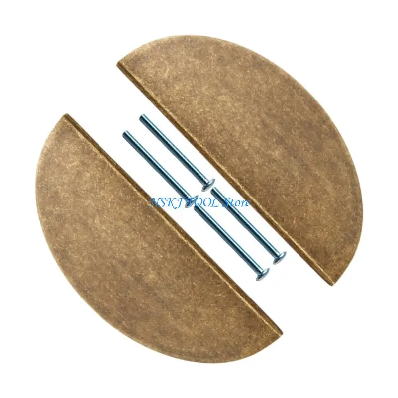 L8RC Antique Bronze Cupboard Hardware Semi Circular Pulls Metal Drawer Handles Set