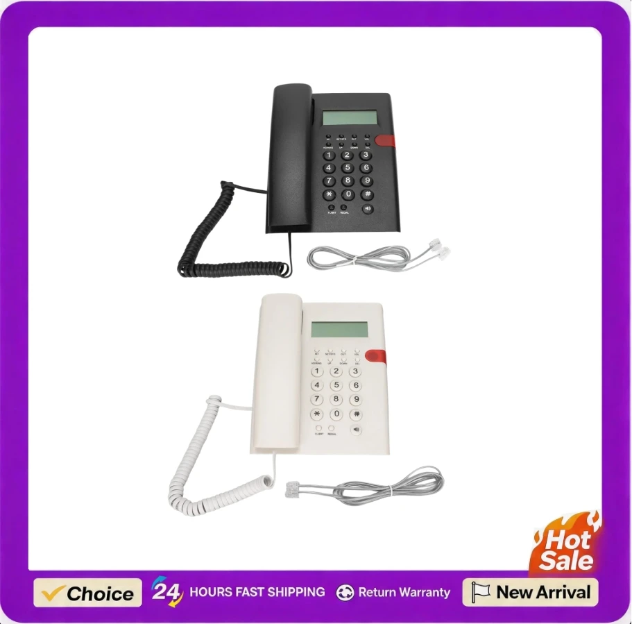 Universal Wired Desktop Corded Telephone Professional Landline Telephone for Office Hotel Home Foreign Trade Household Landline