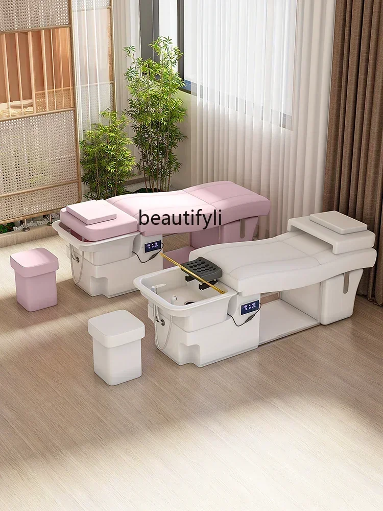 lIntelligent Water Circulation Head Treatment Fumigation Shampoo Chair Beauty Ear Cleaning Massage Couch Barber Shop
