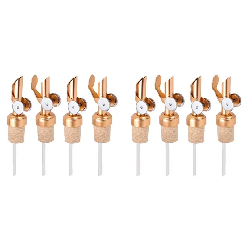 TFTP-8 Pack de 8 Vertedores de Aceite de Oliva con Tapón de Corcho, Vertedores de Licor, Tapones para Aceite de Oliva y Vinagre para Cocina, para Servir Licor o Aceites