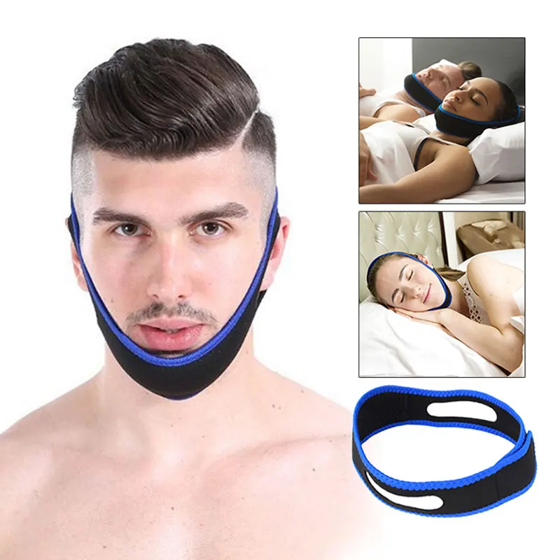 Adjustable Neoprene AntiSnoring Chin Strap Breathable Jaw Support Belt Effective Sleep Apnea Relief Home Sleep Care Accessory
