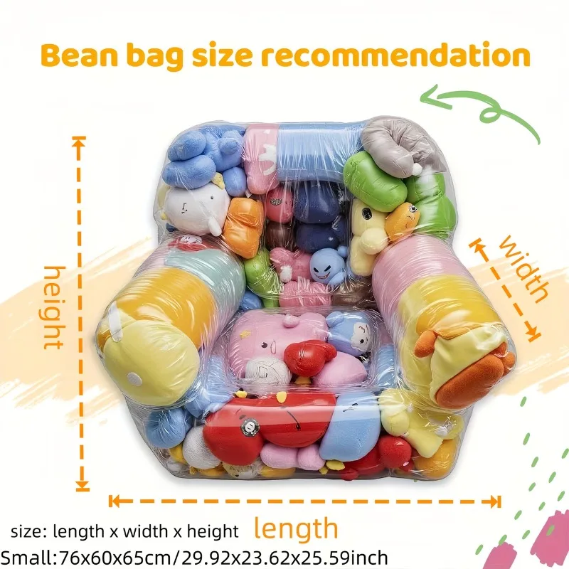 Large Capacity Transparent PVC Sofa Toy Storage Organizer - alternate angle