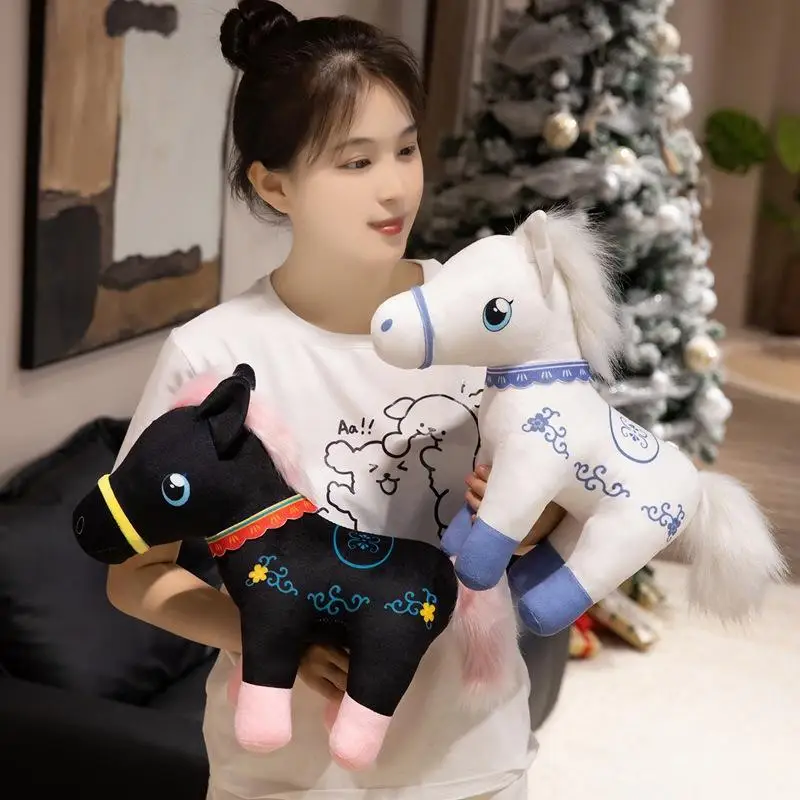 ตุ๊กตาโพนี่ขนนุ่ม ของเล่นตุ๊กตาจำลองนุ่มนิ่ม ของขวัญปีใหม่สำหรับเด็ก ของตกแต่งบ้าน