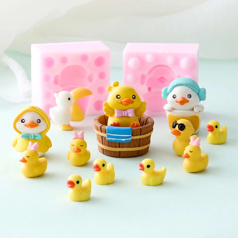 3d Cartoon Yellow Duck Silicone Mold Tortoise Capybara Chocolate Fondant Cake Mould Plaster Resin Molds Cake Decorating Tools