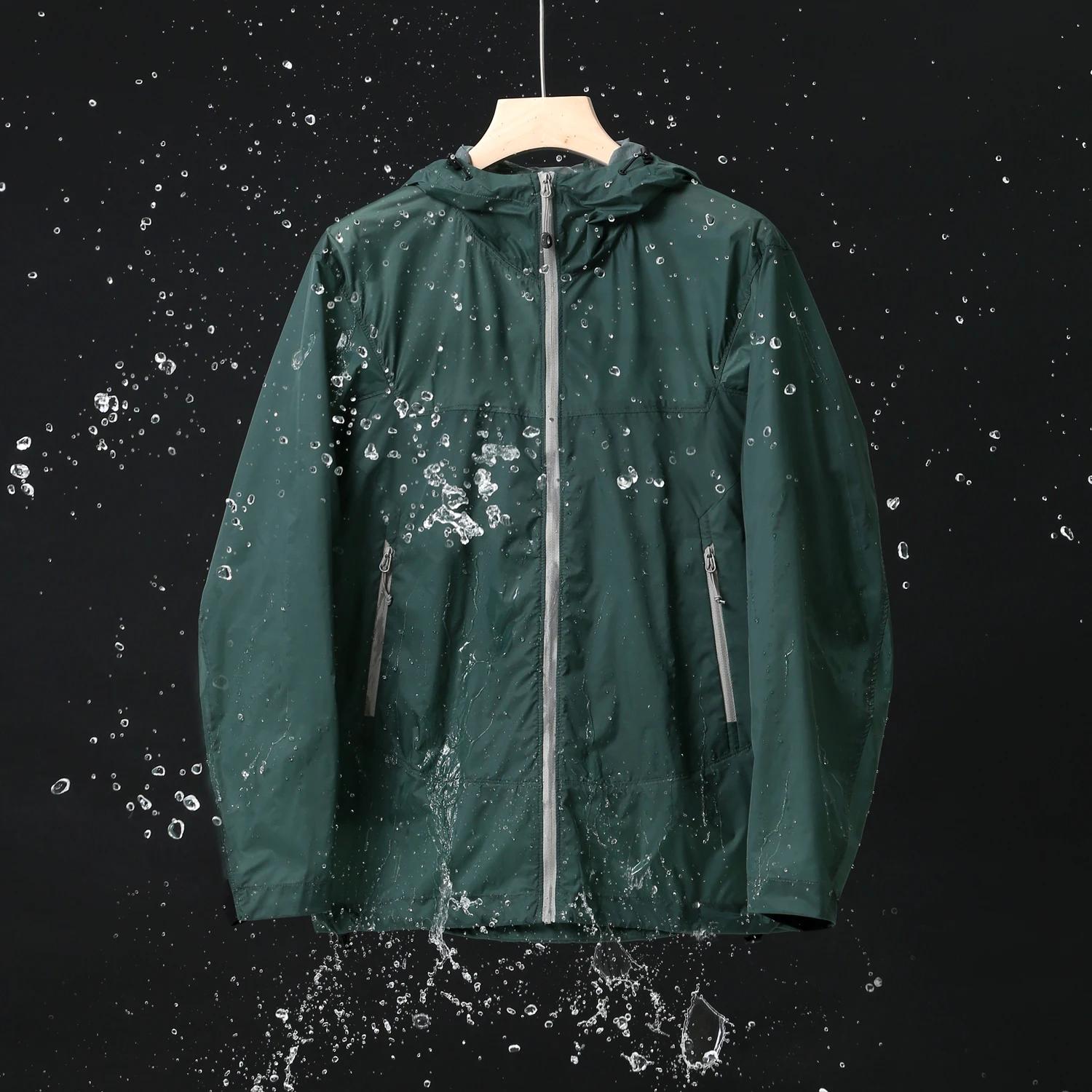 

Men's Summer Outdoor Jaet UV Protection Hat Waterproof Breathable Elastic Casual Hooded Zipper Long Sve Slim Fit Faion