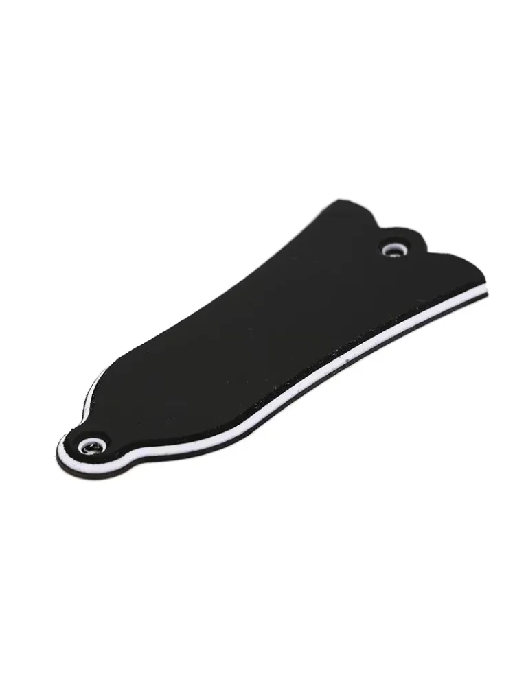 1pc 2 Holes Bell-shaped PVC Truss Rod Cover Plate Scroll Plate for Guitar Black