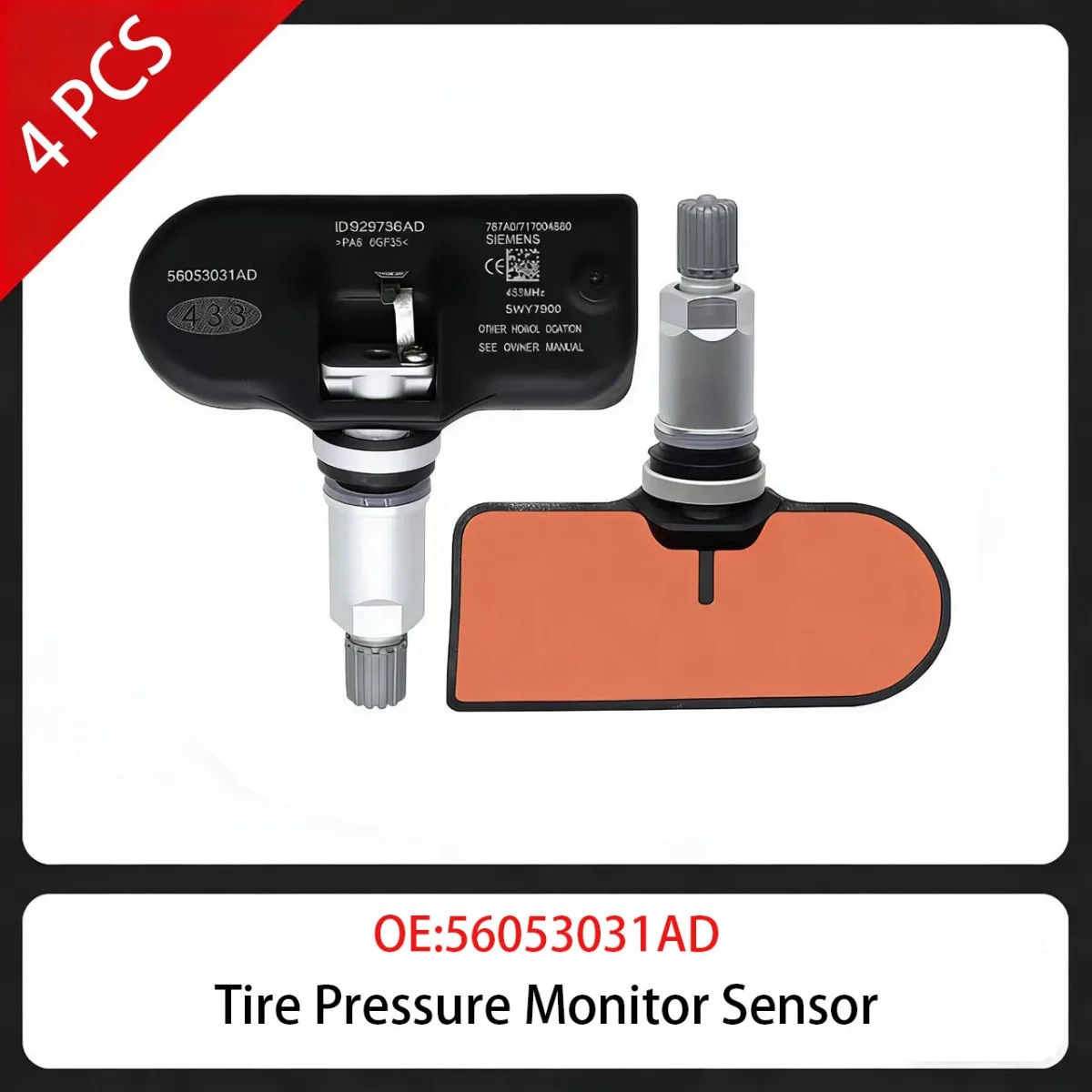 

4 PCS Tire Pressure Monitor Sensor 56053031AD 433MHz For Chrysler 200 300 300C Dodge Avenger Ram Jeep Compass Wrangler Cherokee