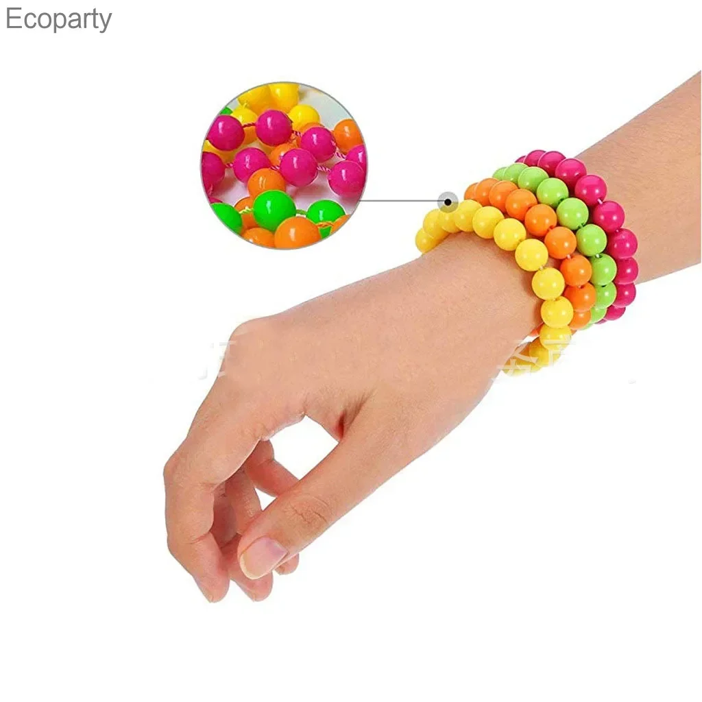Accessoires de déguisement des années 80, gants en résille, collier, Bracelet, accessoire de Costume de Cosplay pour enfants filles, fête rétro des années 80