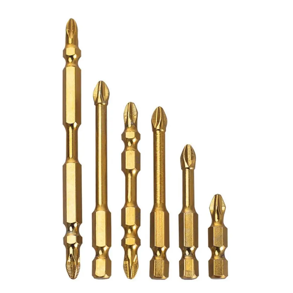 Titanium Coating Impact Phillips Screwdriver Bit Anti-shock Wear-resistant Driver Bit Impact Resistant Non-slip Phillips Bit