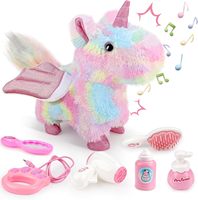 Plush Puppy Electronic Interactive Toys with 6 PCS Accessories Walking Barking Pretend Dress Up Stuffed Animal Pony