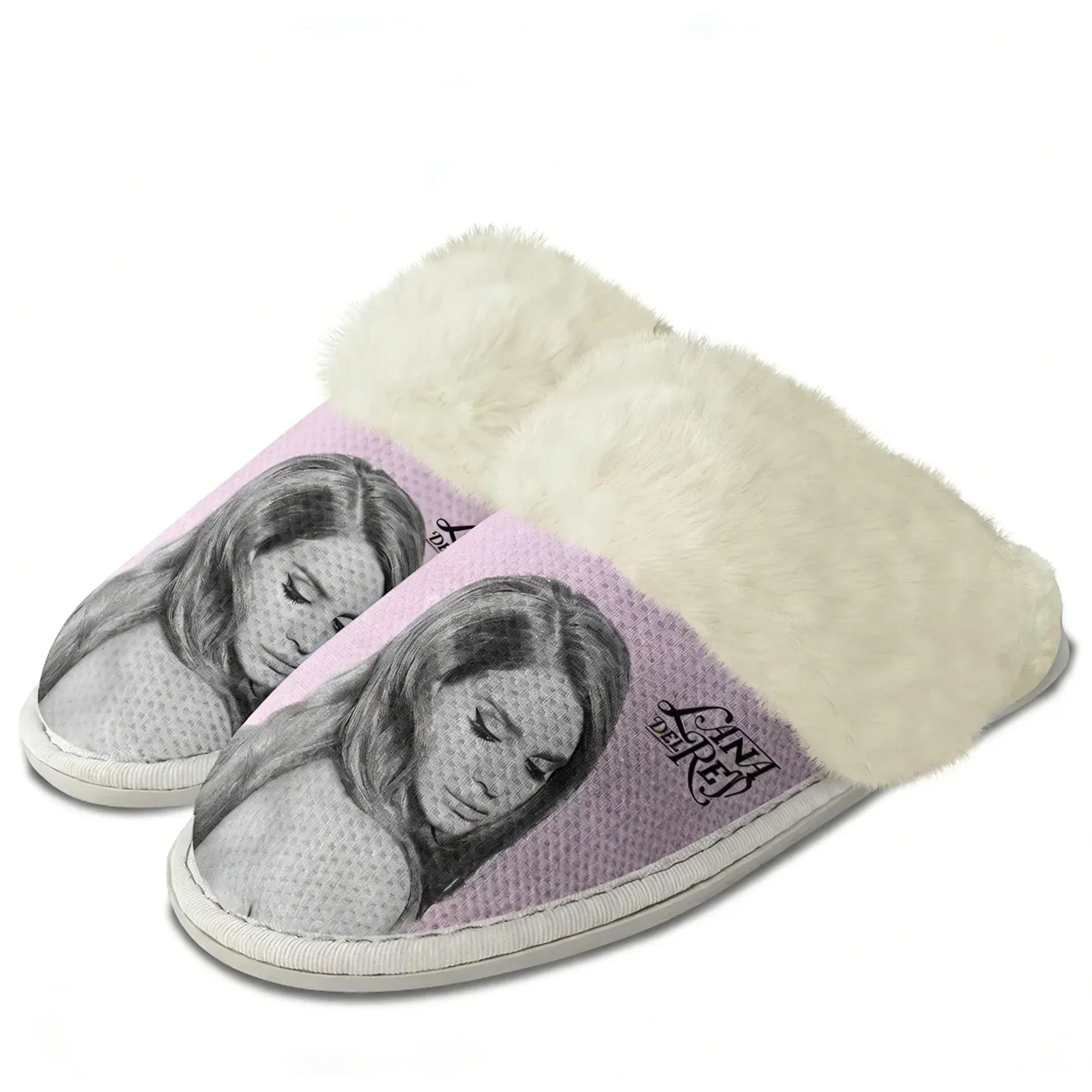 Lana Del Rey Singer Plush Slippers Keep Warm Shoes Mens Womens Soft Foot Covers Elastic Cotton Customized Thermal DIY Slipper