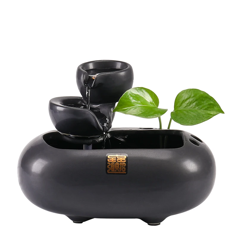 

Creative Lucky Ceramic Flow Circulating Water Office Desktop Decoration Fountain Water Feature Ornament Opening Gift