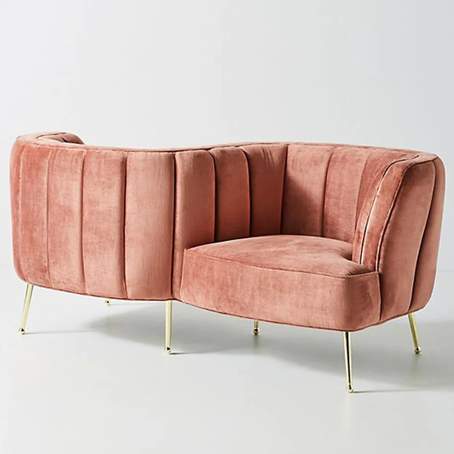 

mz-Tete-A-Tete S Shape Velvet Sofa~