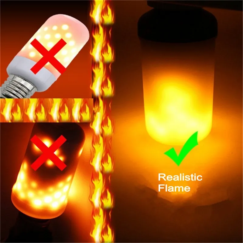 The latest E27 LED flame bulb Fire E14 Corn bulb Flicker LED light Dynamic flame effect 3W 5W 9W 85V-265V for home lighting