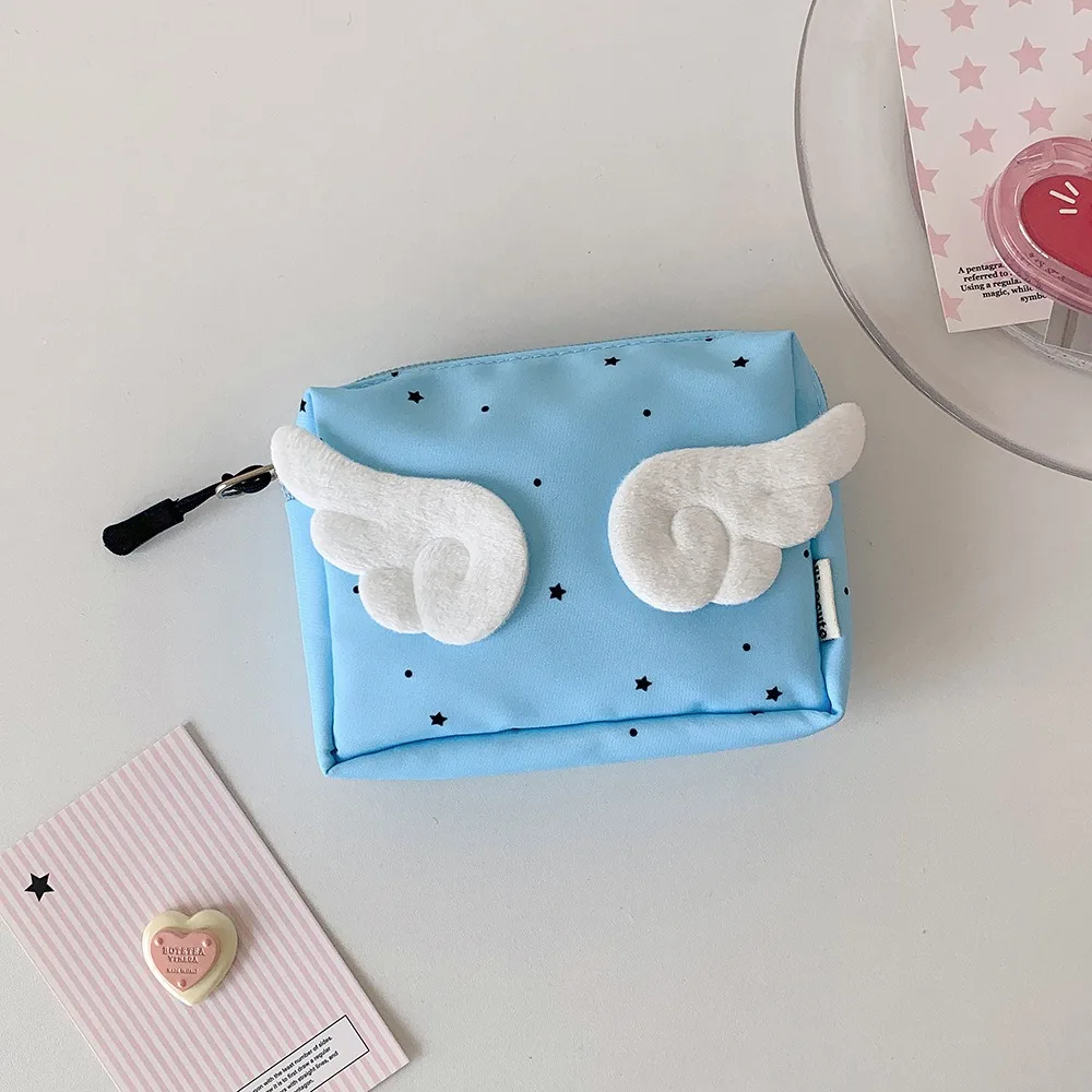 New Wings Coin Purses Polka Dot Mini Earphone Bag Multifunctional Large Capacity Makeup Bag for Women Girls