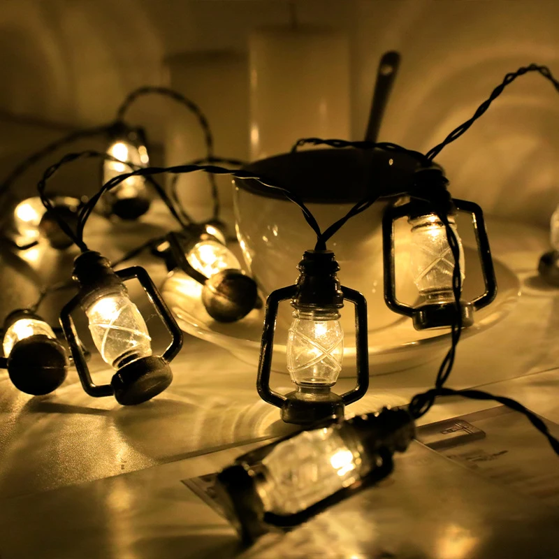 LED Solar Lamp String Querosene Garrafa, Retro Light String, Jardim Atmosfera Luzes, Acampamento ao ar livre, Decoração de Natal Lâmpadas