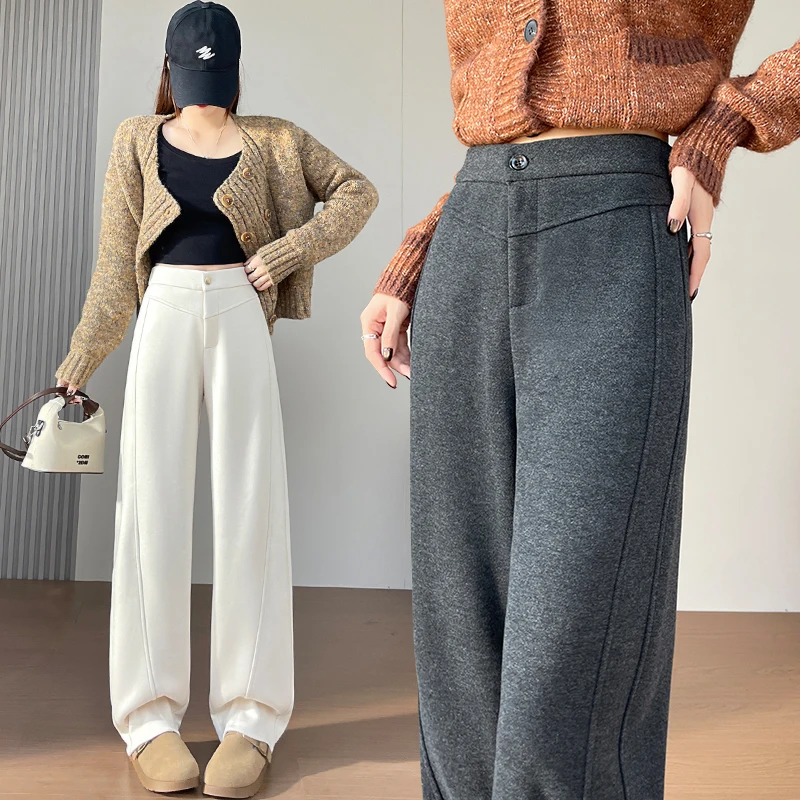 

Women's Thiened Winter Corduroy Harlan Lantern Pants Wide Leg Woolen Small Size Sweatpants Casual High Waist Long Pants