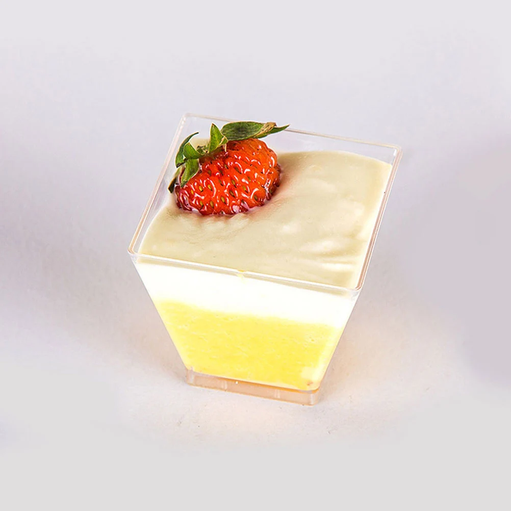 

60 Sets Dessert Cup Spoon Bowls Mini Cups Portable Pudding Small for Desserts Party