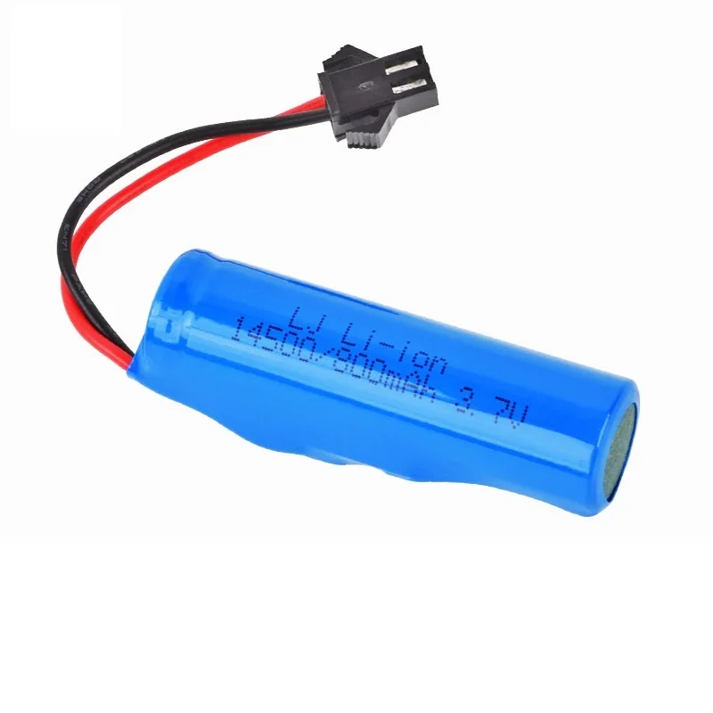 Batterie Lipo pour C2 D828 3.7V 800mAh 14500, avec chargeur pour jouets RC, hélicoptère, voiture Baot, réservoir, pistolet, camion, Train, motos, 3.7V