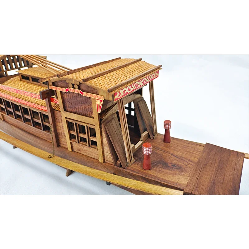 Wooden 1/72 Nanhu Red Boat Kit Ancient Passenger Ship Model Ornaments Static Ship Model Collection Gift Ship Model Yacht Kit