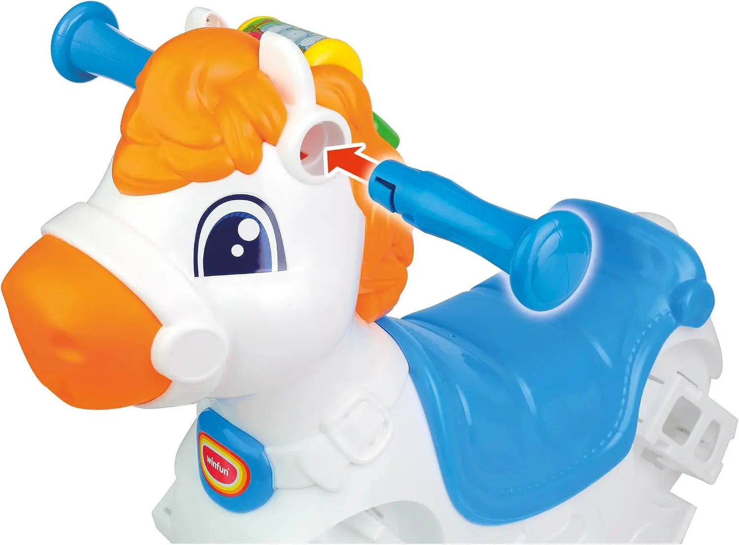 Winfun Giddy-Up Horsey 2-in-1 Rocking & Ride-On Toy with Sounds, Lights