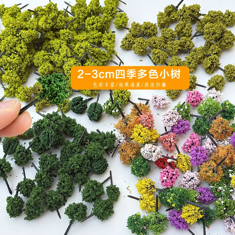 100pcs/bag 2-4cm Model Tree Plastic Trunk Green Tree for Model Train Railroad Layout Building Green Material