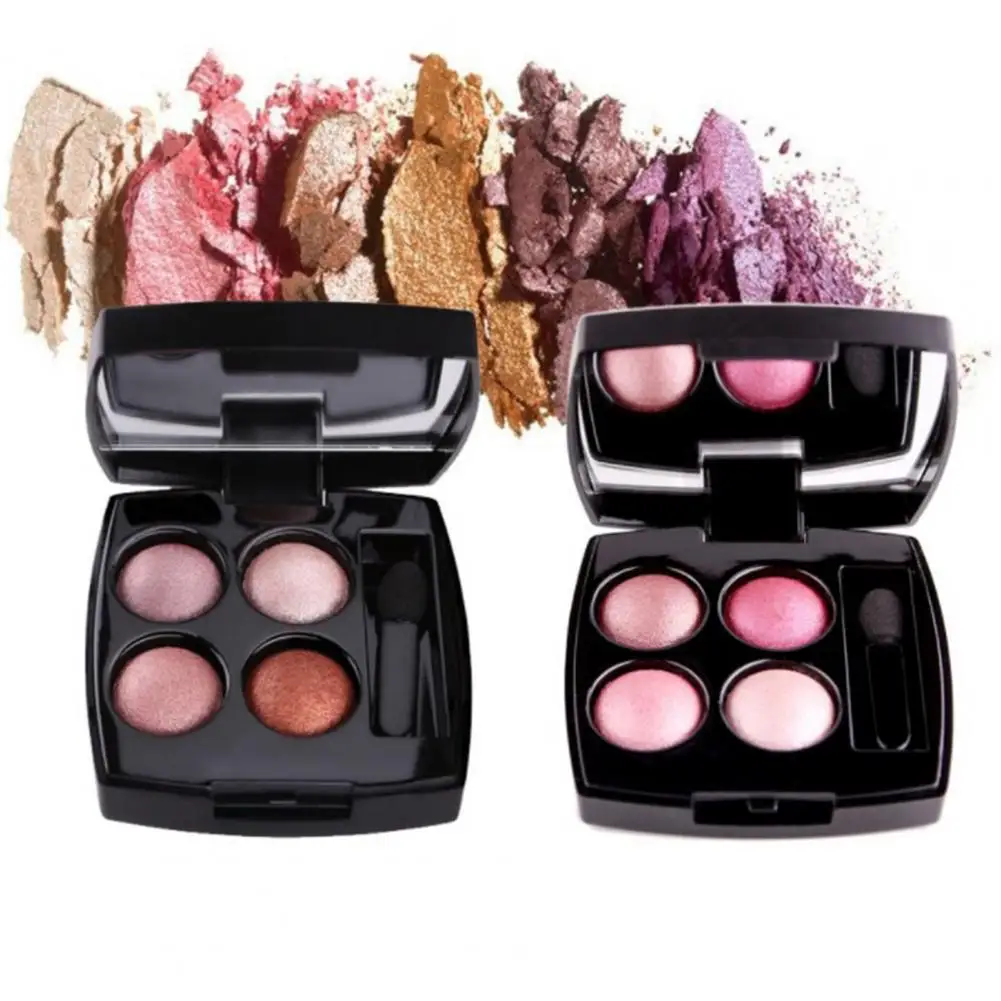 Multicolor Beautiful Pearlescent 4 Colors Eye Shadow Plate Portable Cosmetic Eyeshadow Palette Universal for Girl