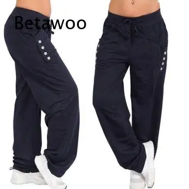 Solid color drawstring straight long pants for women loose relaxed fit casual trousers suitable for autumn and winter daily wea