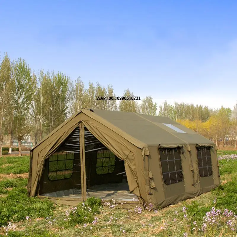 

Portable Inflatable Trekking Tent Green Eco-Friendly Air Tent House UV-Resistant Waterproof for Multi-Person Outdoor Adventures