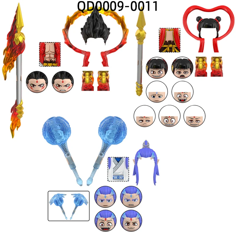 

QD0009-QD0011 Создание богов Ne Zha Aobing Модель Блоки MOC Набор кирпичей Подарки Игрушки