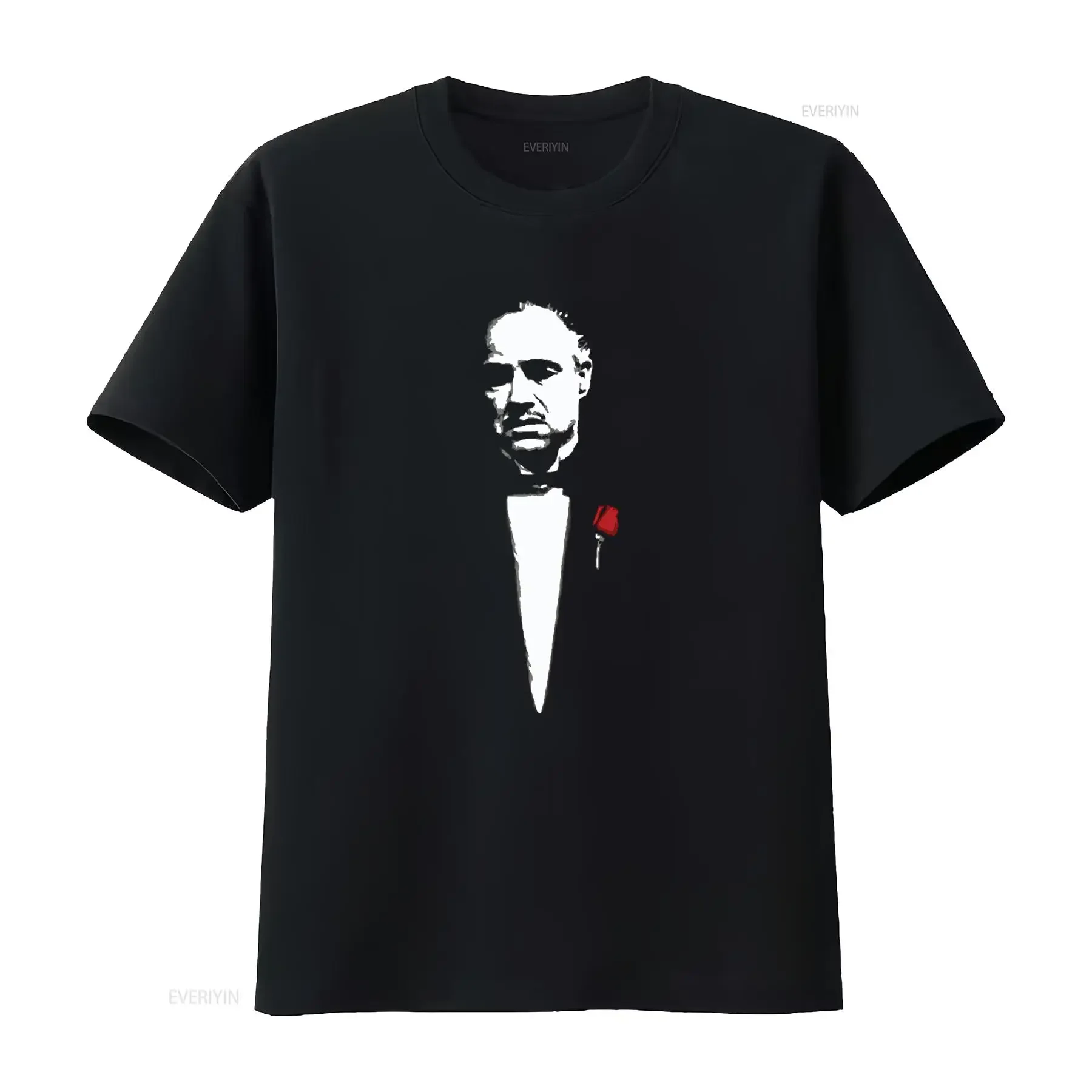 Vito Corleone Mafia Marlon Brando Culto Print T Shirt for Men Stylish and Unique Design vintage Washed designer clothes