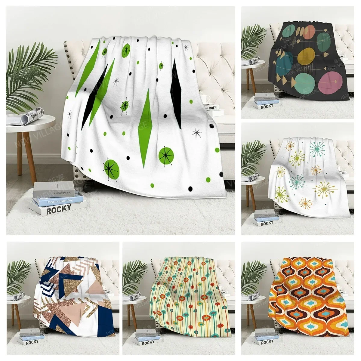 

Plaid sofa for Knee blankets warm winter bed cover throw blanket Decor boho warm fleece Nordic plant Soft and hairy leaf