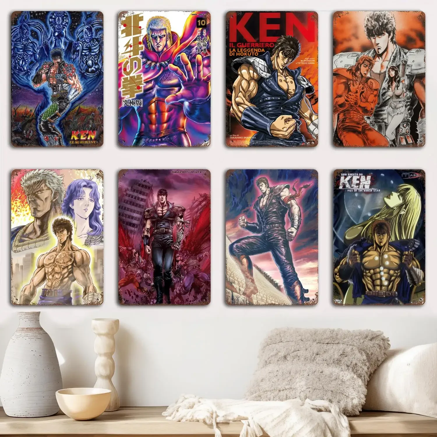 hokuto no ken Metal Signs wall decor Vintage Tin Signs Captain Metal Poster Decor for Bar Pub Club Wall Decoration