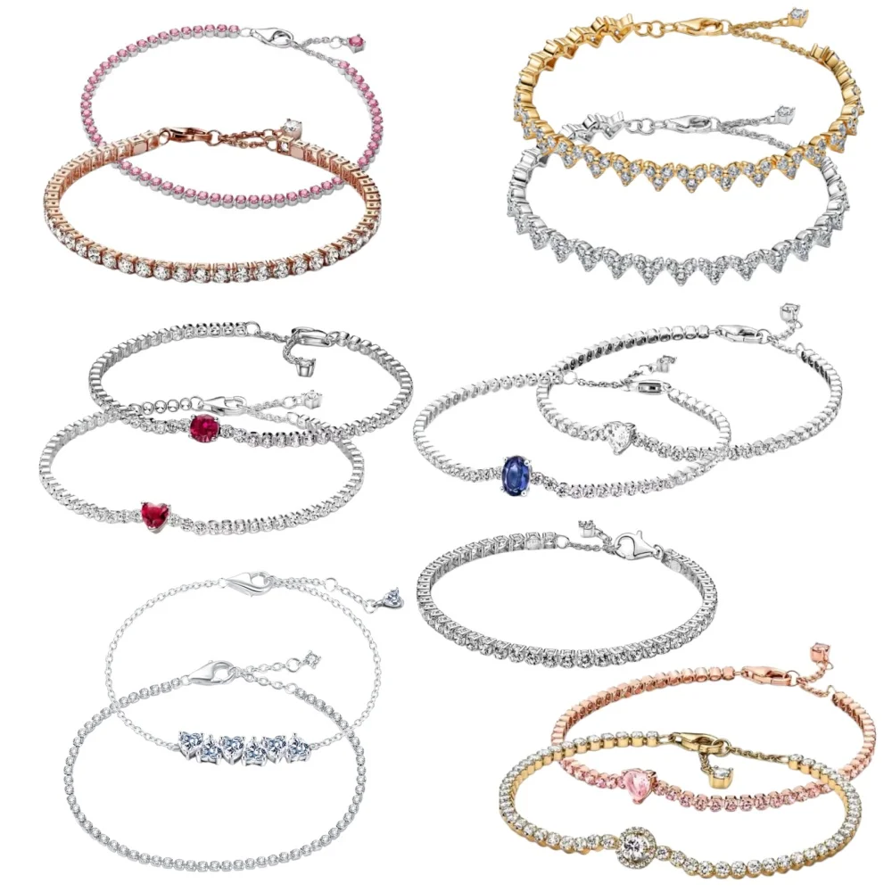 2026 New 925 Sterling Silver Sparkling Zircon Bracelet Suitable For Valentine's Day, Holiday Gifts For Women, DIY Charm Jewelry