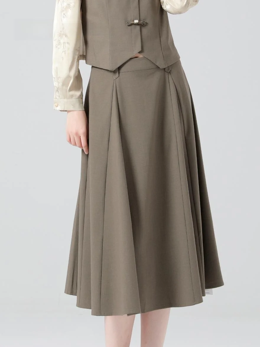 

Новая осенняя юбка Dailanzhi больших размеров, универсальная, цветная, А-силуэт, с высокой талией, из полиэстеровой смеси, модная женская юбка