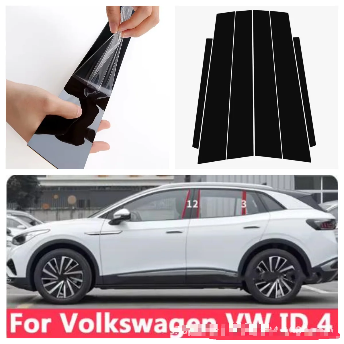 

For Volkswagen ID.6X ID.3 ID.4 2019-2023 Models For Covers Center Film Column B C Pillar Posts Sticker Car Accessories