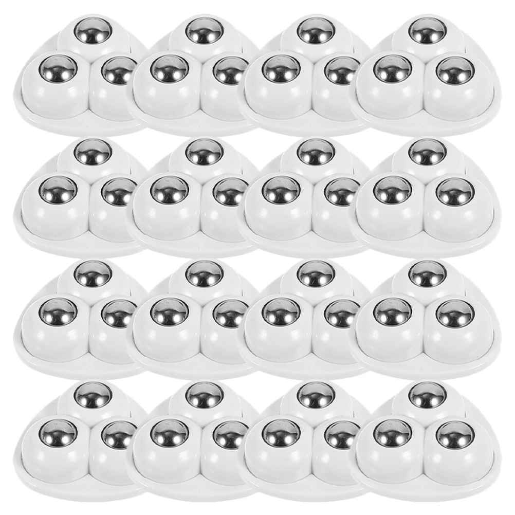 

16 Pcs White Self Adhesive Caster Wheels Small Furniture Appliance Load Bearing Swivel Ball Mini Casters Durable Silent Rotation