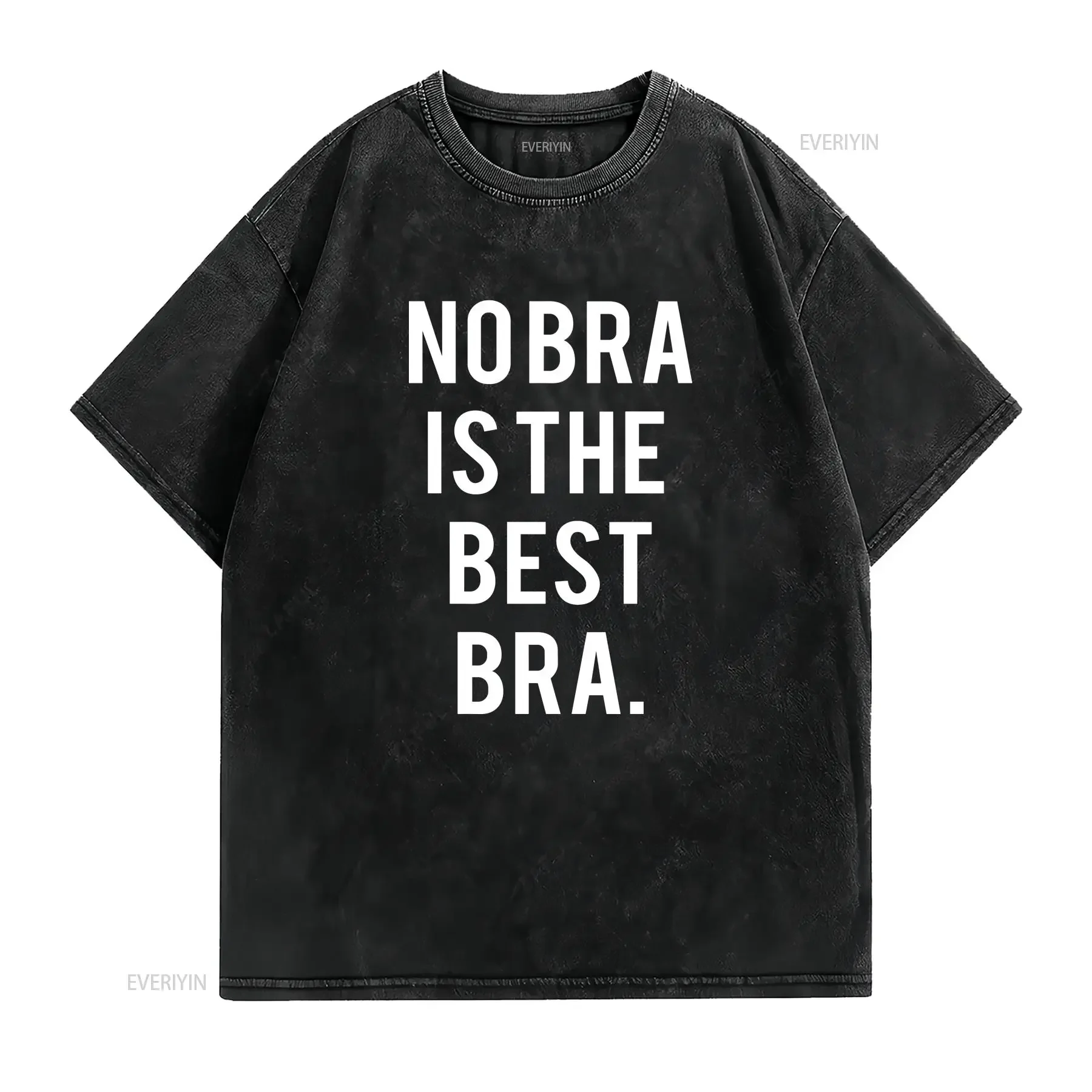 No Bra Is The Best Cool T Shirt SweaT Baseball Baggy Boyfriend Jute Shopper Make Up Accessories Bag 9_9_2 vintage Washed Soft
