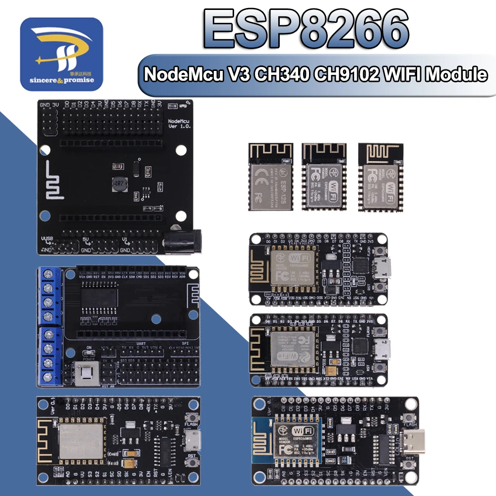 Wireless Module NodeMcu V3 CH340 Lua WIFI Internet Of Things Development Board ESP8266 With Pcb Antenna And USB Port For Arduino