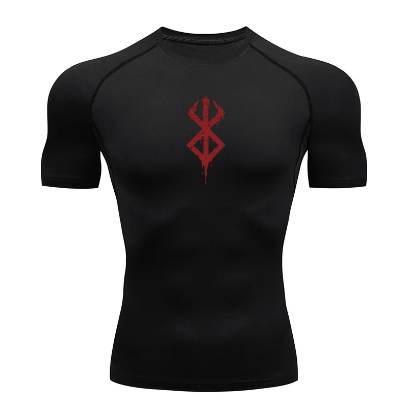 

Men's Print Compression Shirts Summer Short Sleeve Rash Guard Gym Workout T-shirt Athletic Quick Dry Baselayer Undershirts Tops