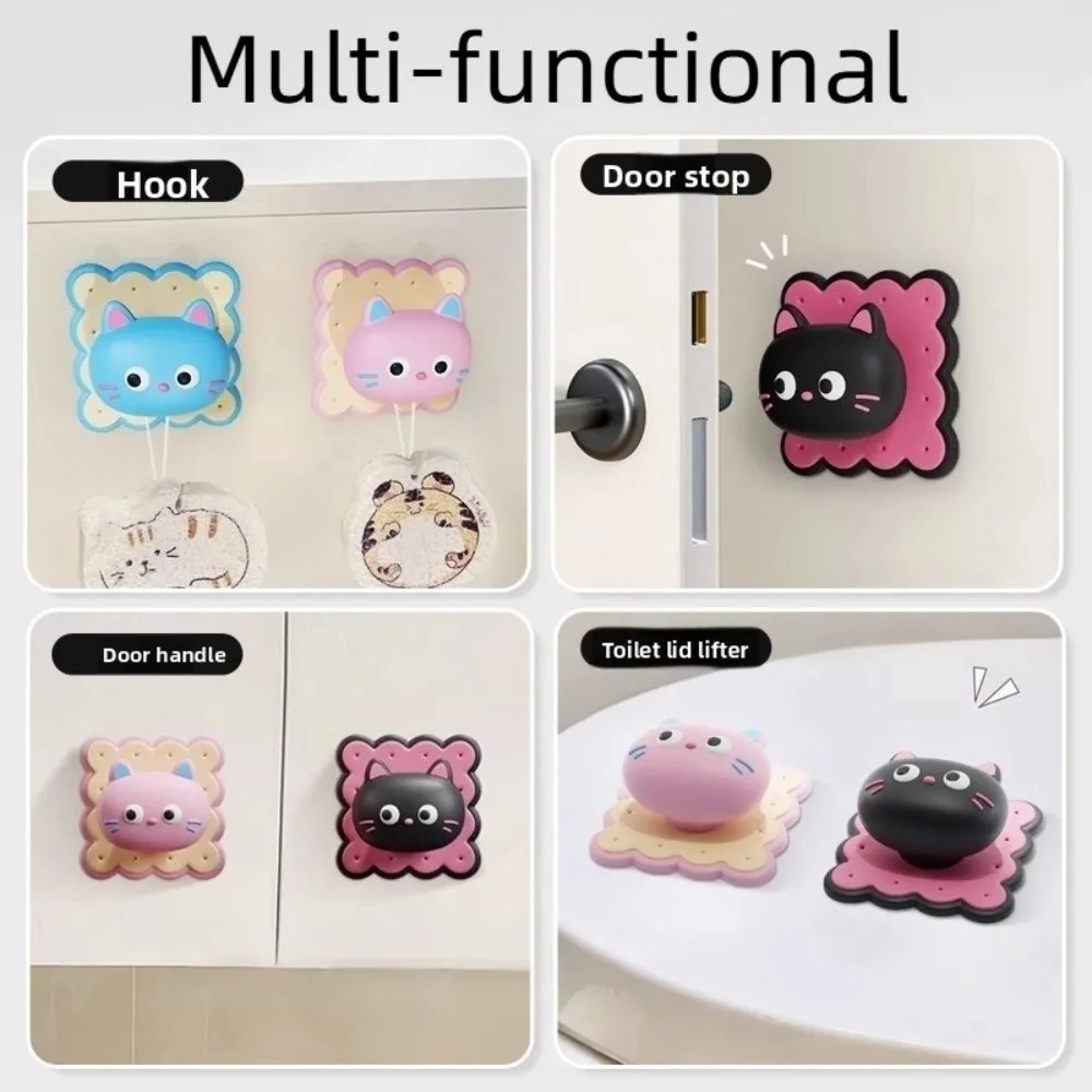 Neue Cartoon Katze Puppe Tür Stoßstange Aufkleber PVC Anti-Trap Schutz Türgriff Stumm Pad Langlebig Tür Griff Stop hause Verwenden