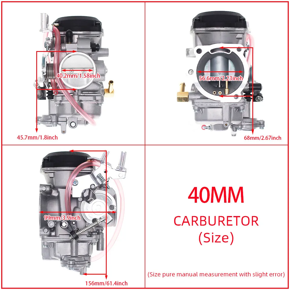 For Harley Davidson Sportster XL883 XL1200 Softail Dyna Electra Glide CV40 40mm Carburetor Carb Replaces 27421-99C 27490-04
