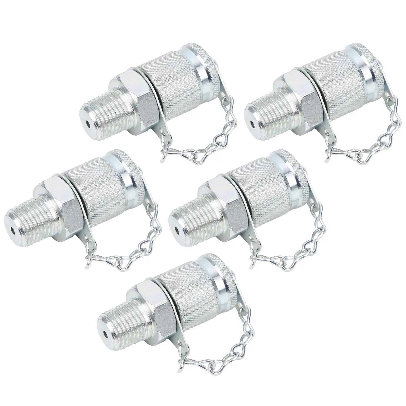 5Pcs Hydraulic Testing Adapter Thread Test Coupling Connectors Pressure Measuring PT/PPTZG1/4in