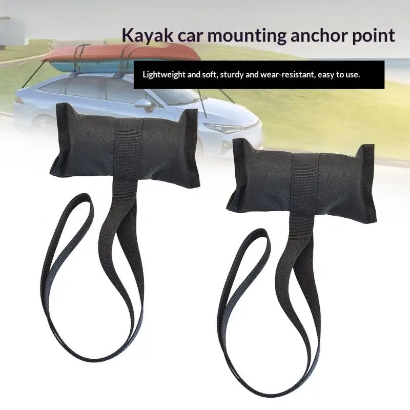 2Pcs Car Fixed Anchor Point Pull Belt Double Canoe Boat Tie Down Anchor Point Straps For Trailing The Kayak/Canoe/SUP/Surfboard