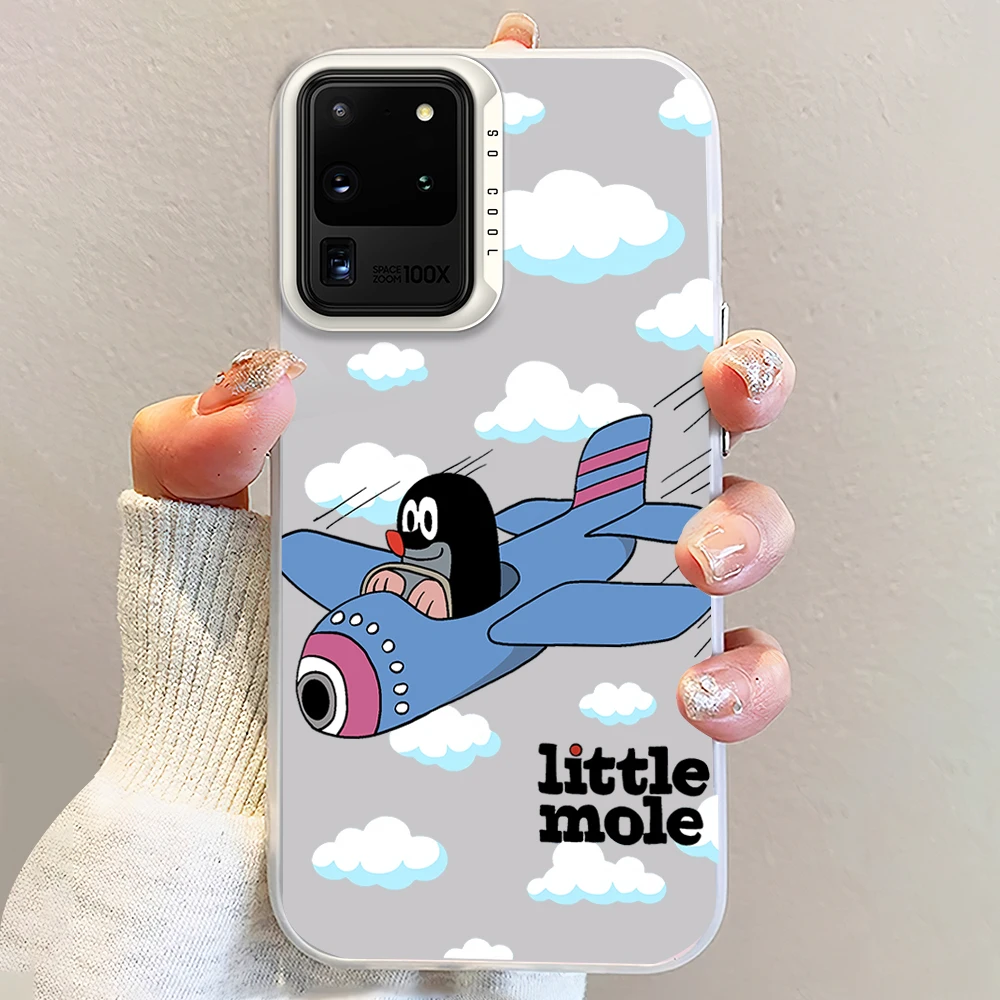 Cartoon Cute The Little M-Mole Laser Phone Case for Samsung S24 23 22 ULTRA A25 33 32 34 S PLUS IMD Shockproof Silicone Coque