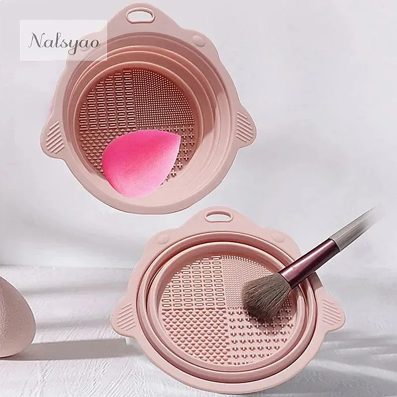Makeup Brush Cleaner Cleaning Bowl Set Thorough No Damage Bristles Wet Dry Powder Puff Cleaner