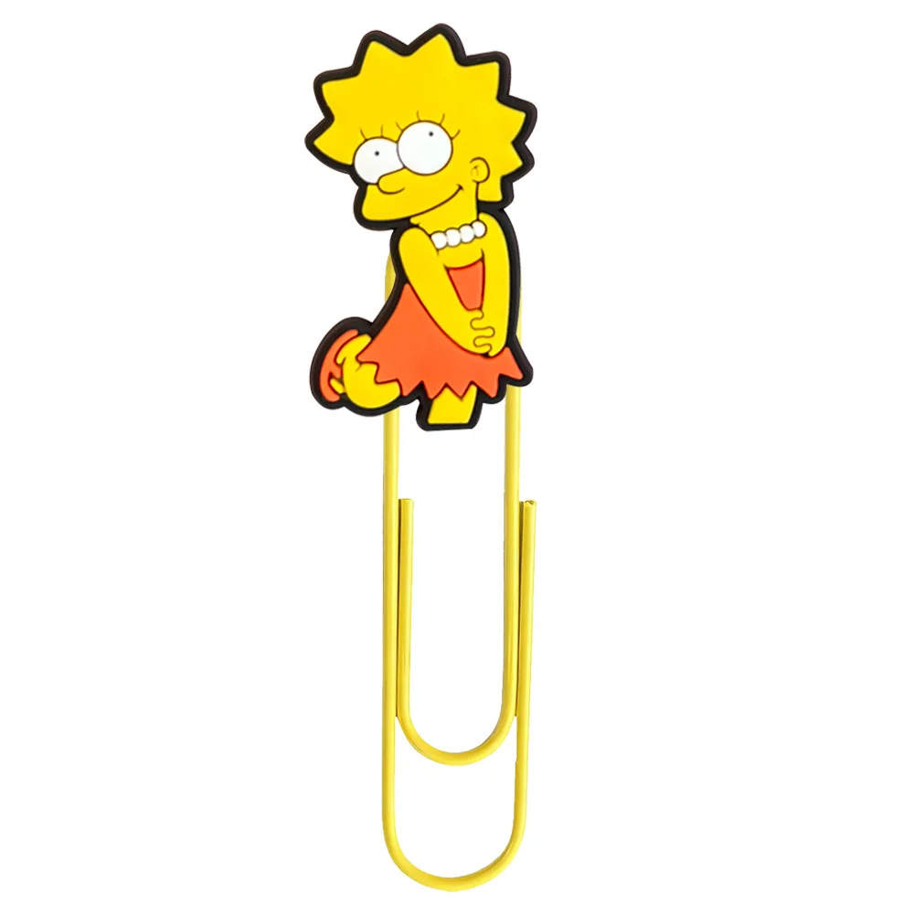 Simpson Cartoon PVC Decorative Swivel Needle Office Supplies Paper Clip Cute Bookmark DIY Creative Paper Clip Fashion Toys Anime