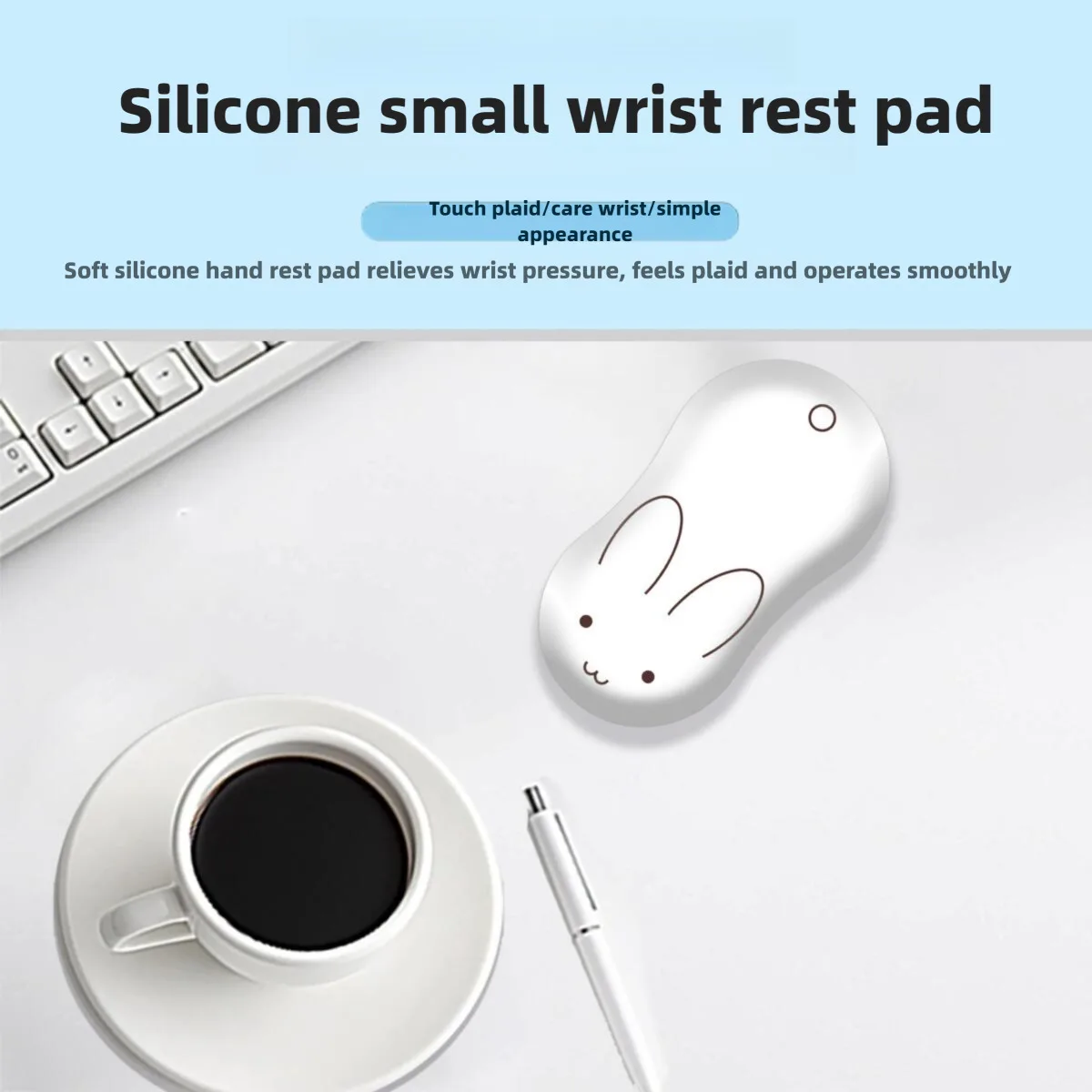 

Cute Cartoon Rabbit Shape Mouse Pad Ergonomics Soft Confortable Silcone Small Wrist Pad For Relieves Wrist Pressure Office